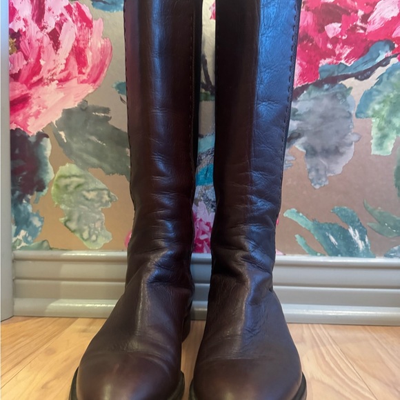 Yves Saint Laurent Dark Brown Knee-High Boots - Picture 5 of 8